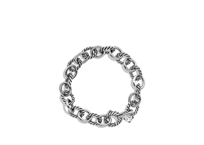 Rhodium Plated Womens Extra Large Link Bracelet